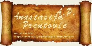 Anastasija Prentović vizit kartica